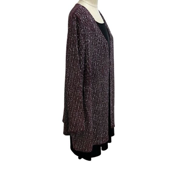 Onyx Nite  by Wendye Chaitlin Red Duster Cardigan  Crystals Size 24 - Picture 6 of 10